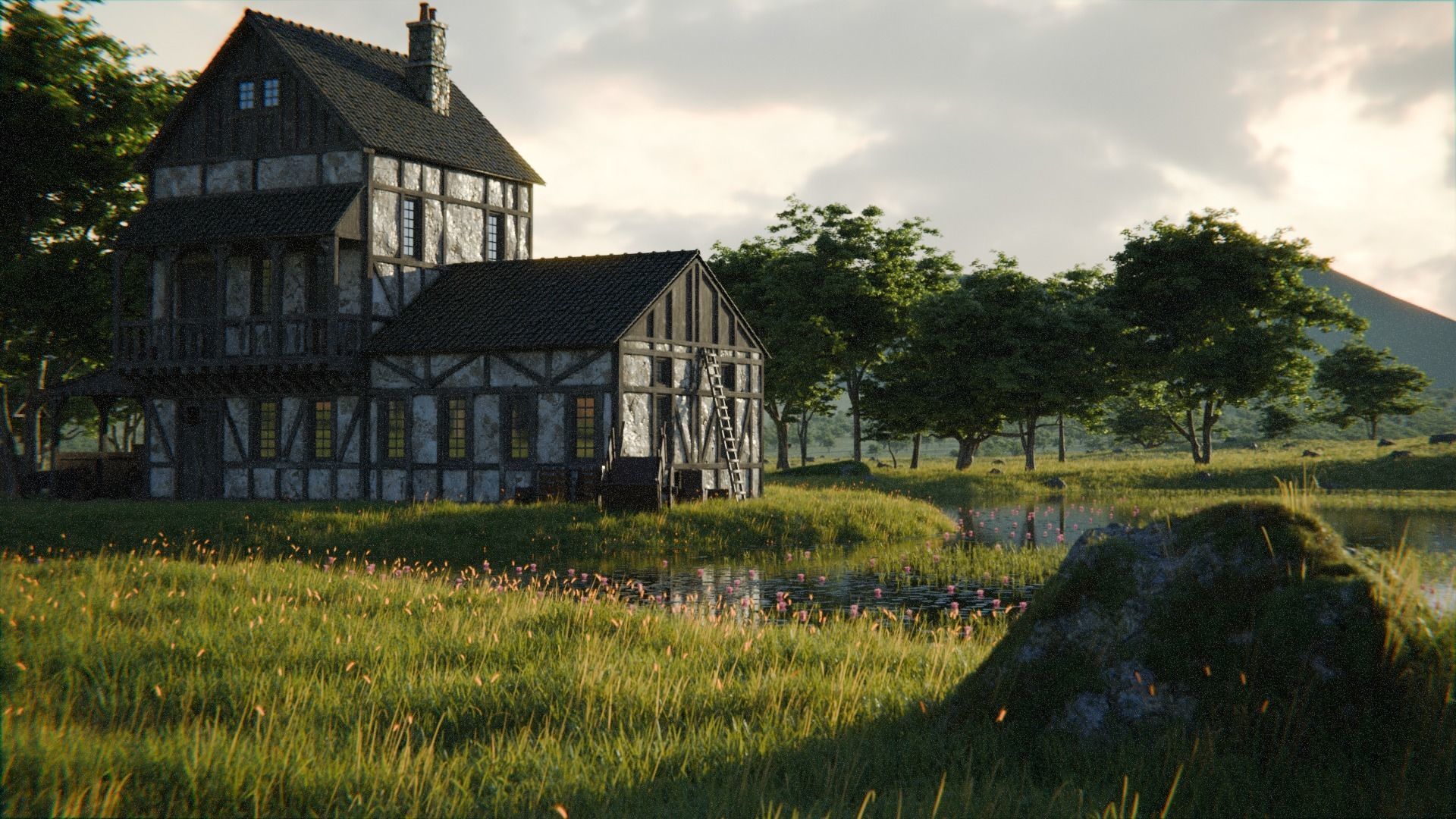 Medieval Landscape 3d Scene 3D model_1