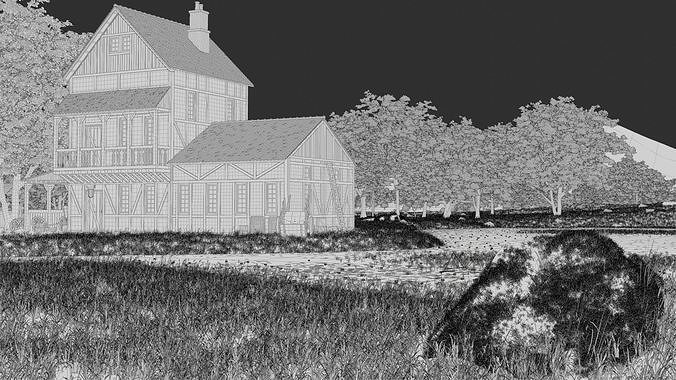 Medieval Landscape 3d Scene 3D model 4