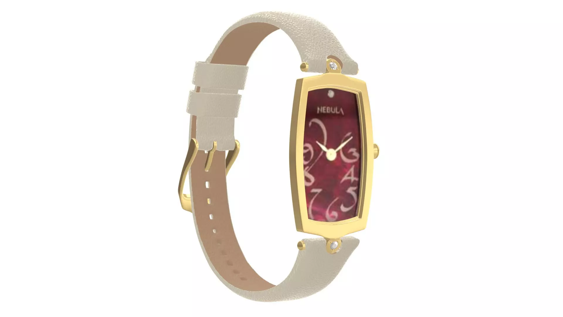 Titan Calligraphy by Nebula - 18 Karat Solid Gold Analog Watch11 Low-poly 3D model_0
