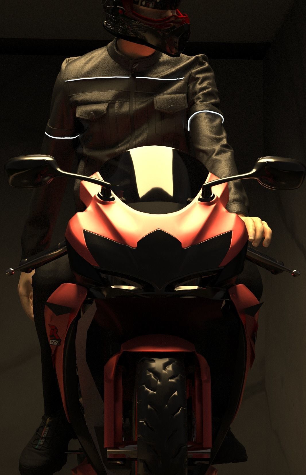 Motorcu ceketi 3D model_3