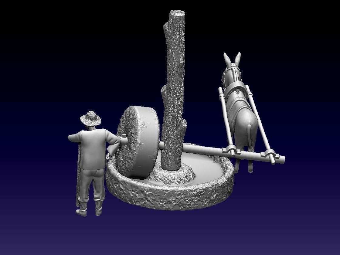 DONKEY MILLSTONES MAN 3D print model_18