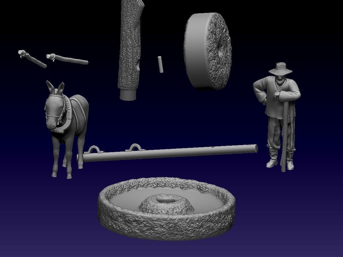 DONKEY MILLSTONES MAN 3D print model_17