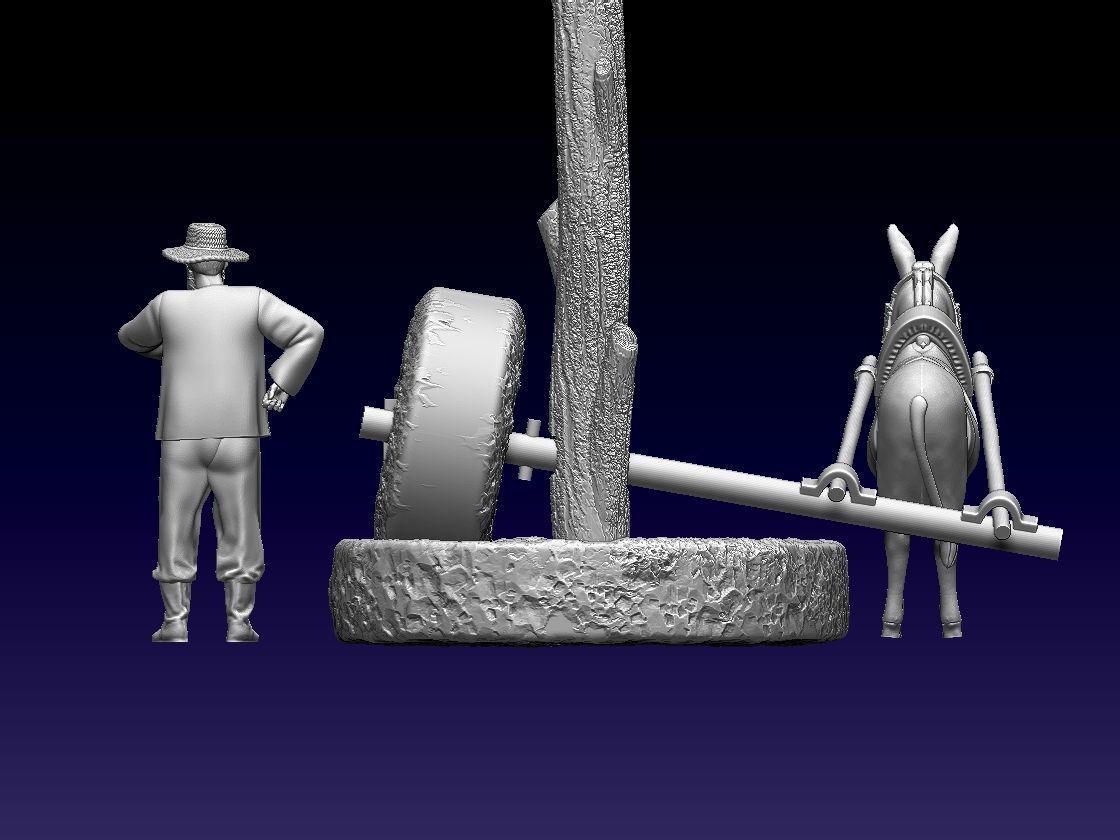 DONKEY MILLSTONES MAN 3D print model_19
