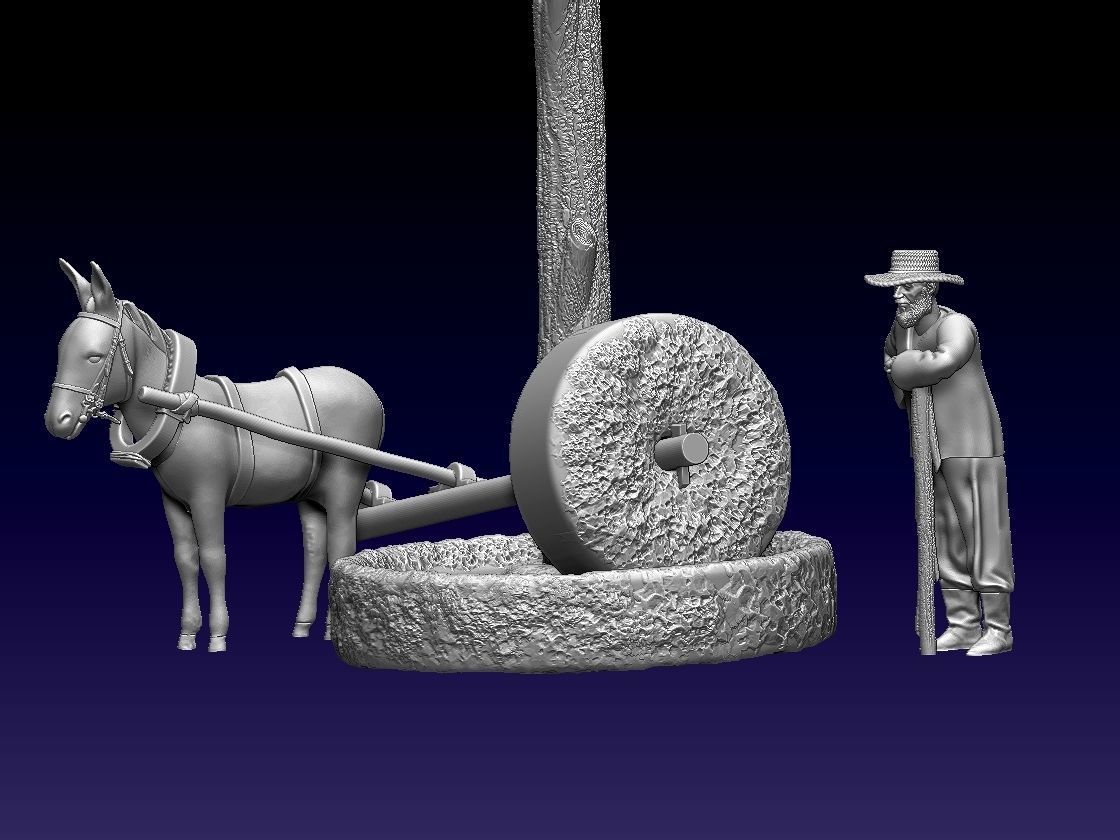 DONKEY MILLSTONES MAN 3D print model_11