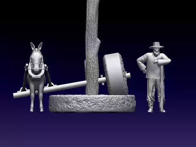 DONKEY MILLSTONES MAN 3D print model