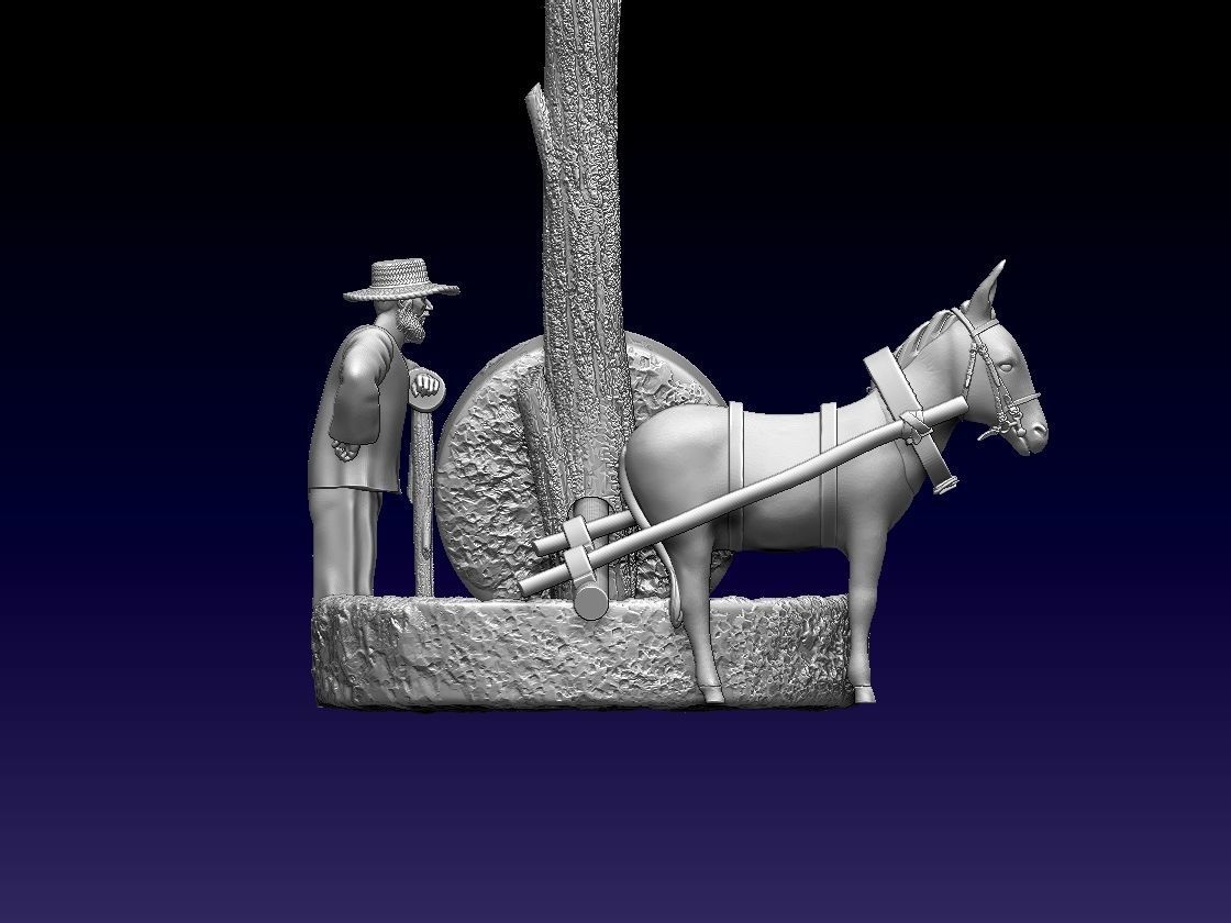 DONKEY MILLSTONES MAN 3D print model_16