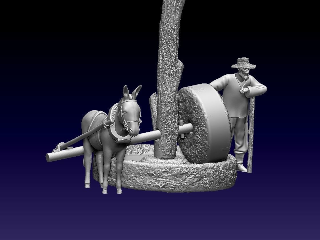 DONKEY MILLSTONES MAN 3D print model_1