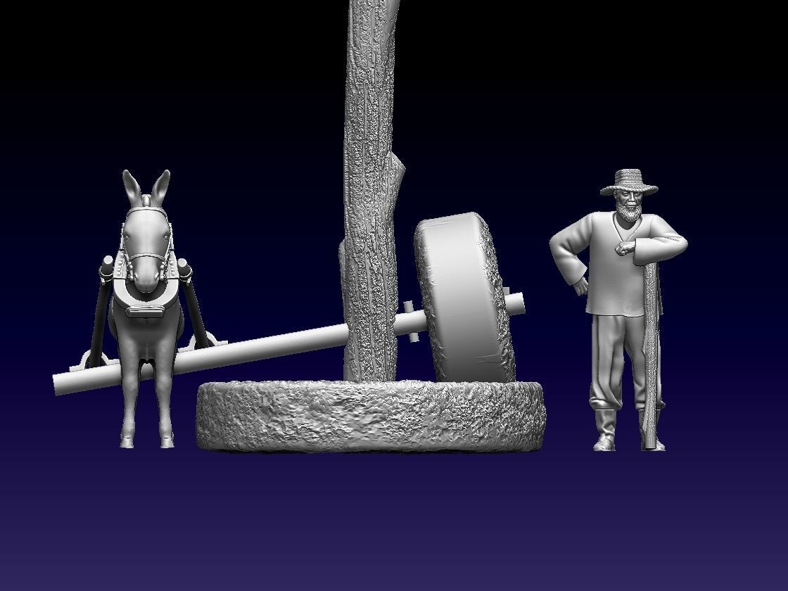 DONKEY MILLSTONES MAN 3D print model_21