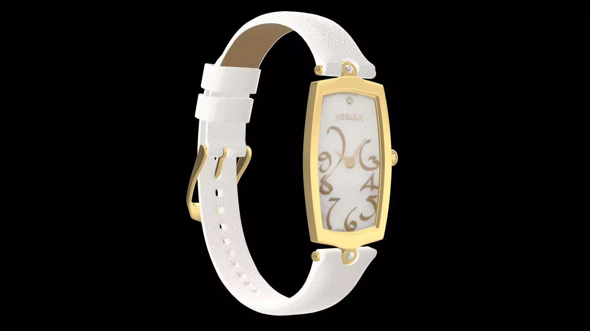 Titan Calligraphy by Nebula - 18 Karat Solid Gold Analog Watch2 Low-poly 3D model_0