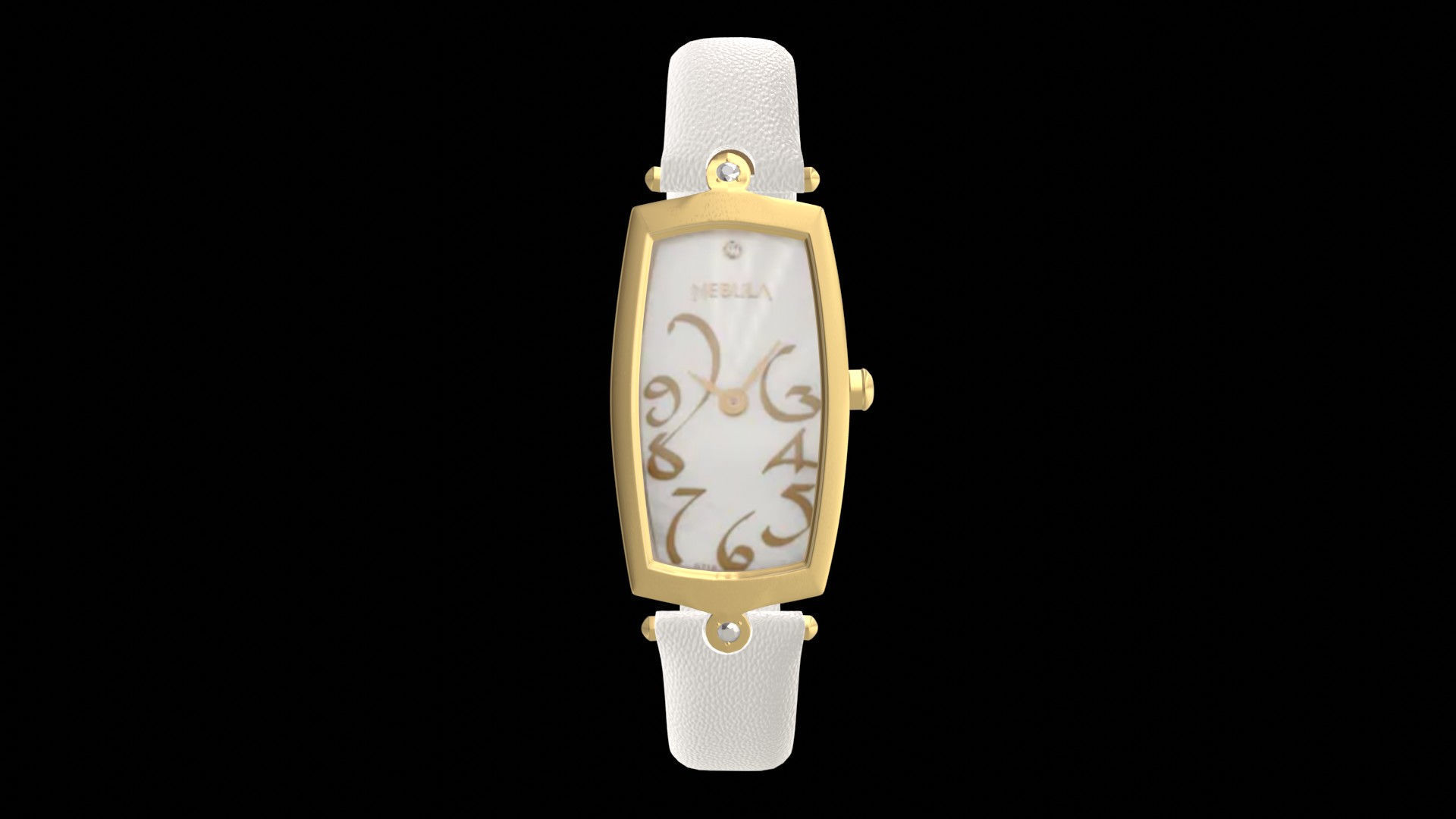 Titan Calligraphy by Nebula - 18 Karat Solid Gold Analog Watch2 Low-poly 3D model_1