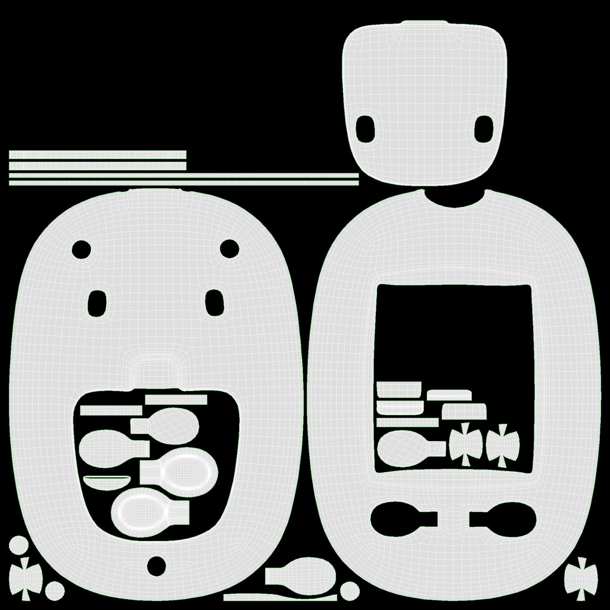 Glucometer with strip blood 3D model_11