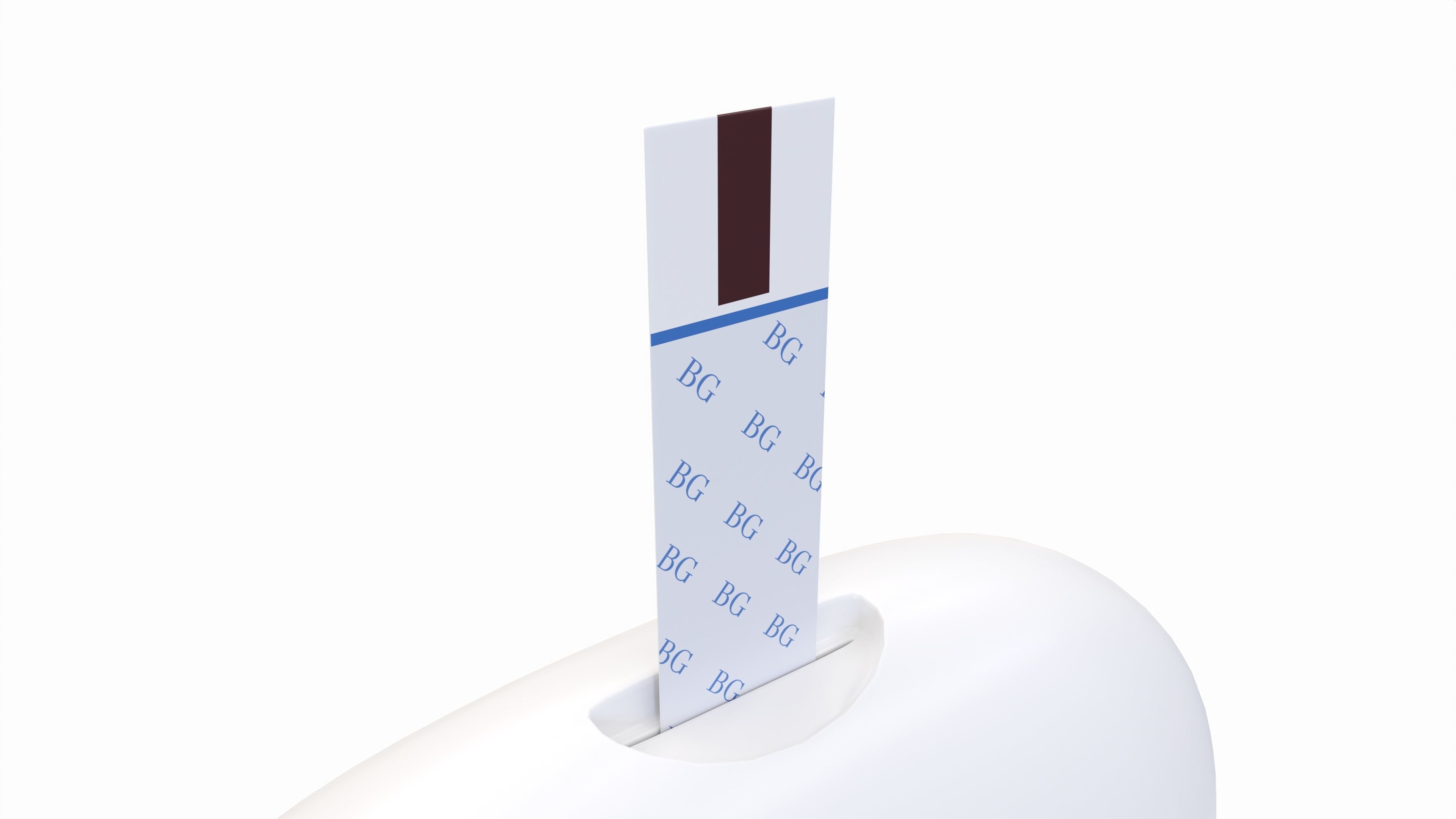 Glucometer with strip blood 3D model_2