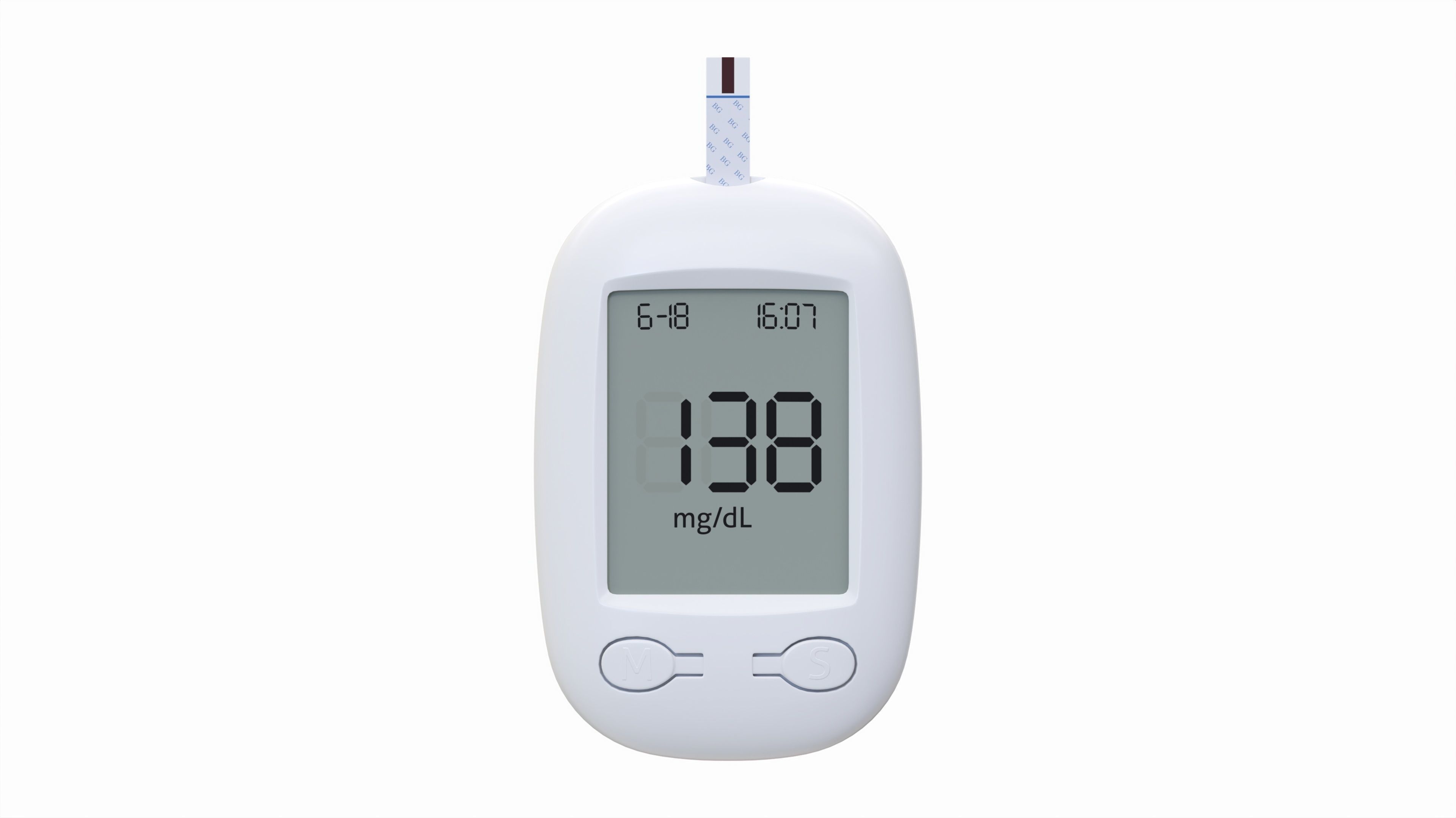 Glucometer with strip blood 3D model_3