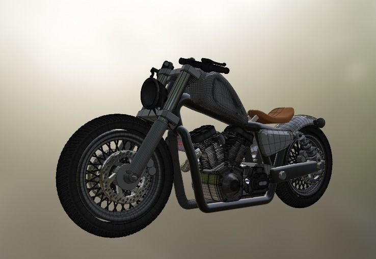 1 to 24 scale Motorcycle Harley Davidson 48 ready to be printed 3D print model_7