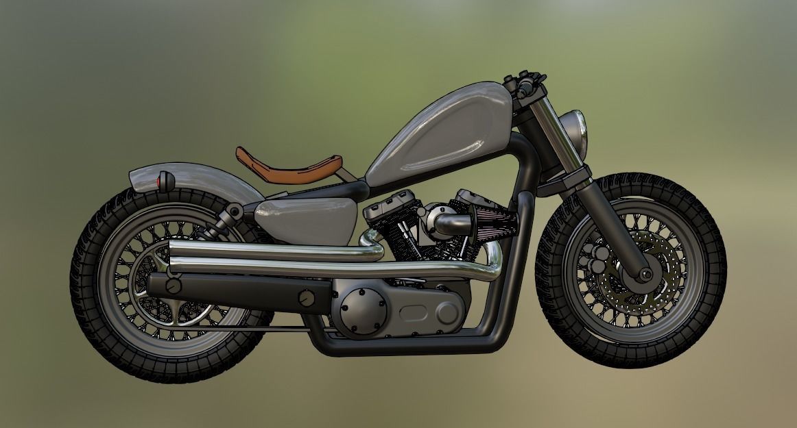 1 to 24 scale Motorcycle Harley Davidson 48 ready to be printed 3D print model_1