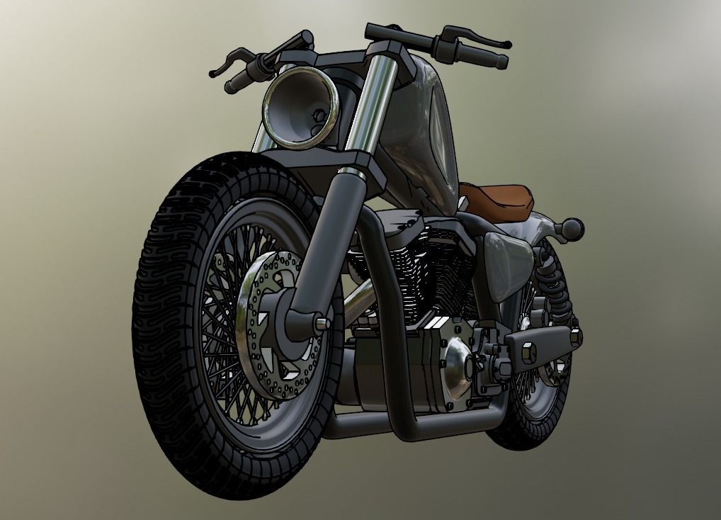 1 to 24 scale Motorcycle Harley Davidson 48 ready to be printed 3D print model_2