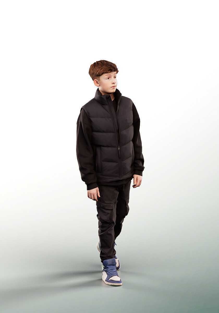 Hannes 15257 - Walking Boy In Winter Outfit Low-poly 3D model_2
