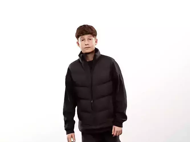 Hannes 15257 - Walking Boy In Winter Outfit Low-poly 3D model
