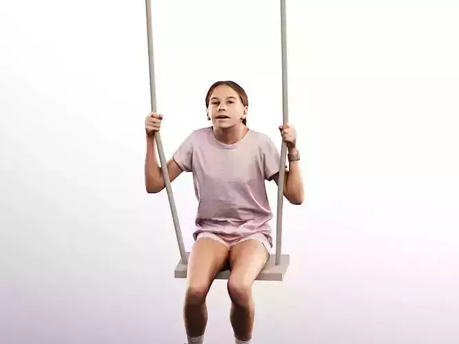 Maggie 15251 - Girl In Summer Outfit Swinging On The Playground