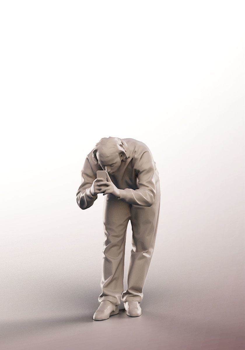 Ahmat 15113 - Young Black Man Taking Picture Low-poly 3D model_3