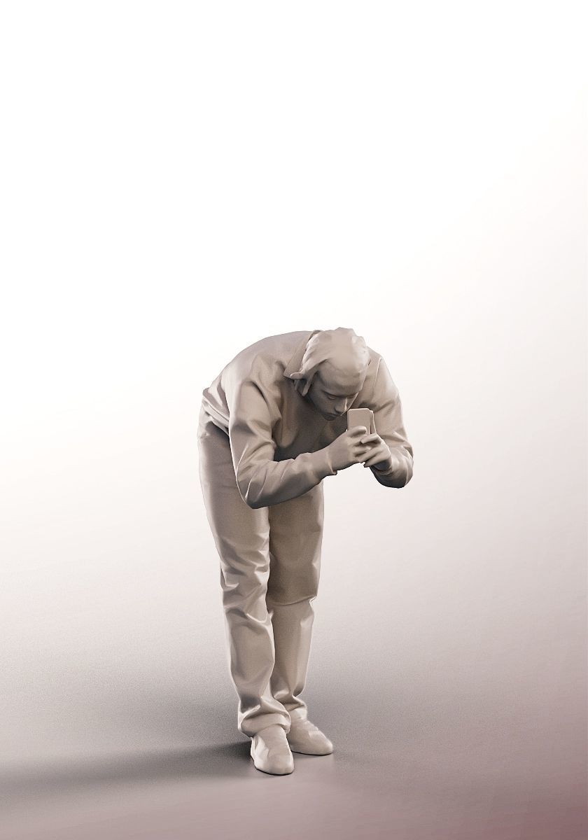 Ahmat 15113 - Young Black Man Taking Picture Low-poly 3D model_4