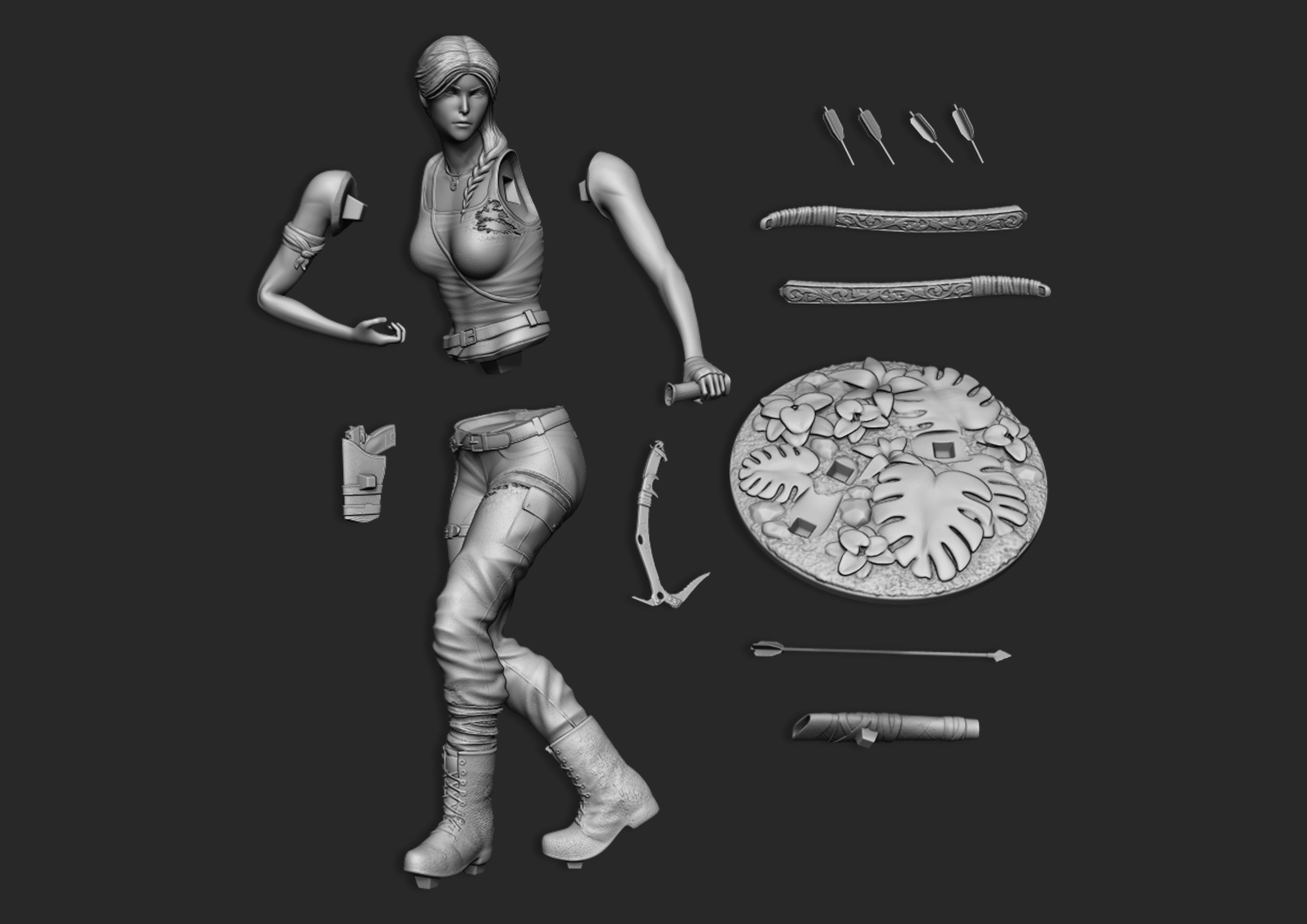Lara Croft 3D Print Ready 3D print model_5
