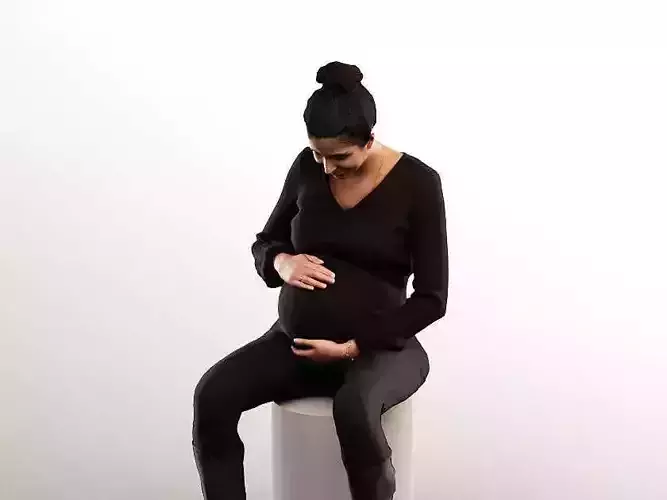 Debby 15045 - Sitting Casual Pregnant Woman Low-poly 3D model