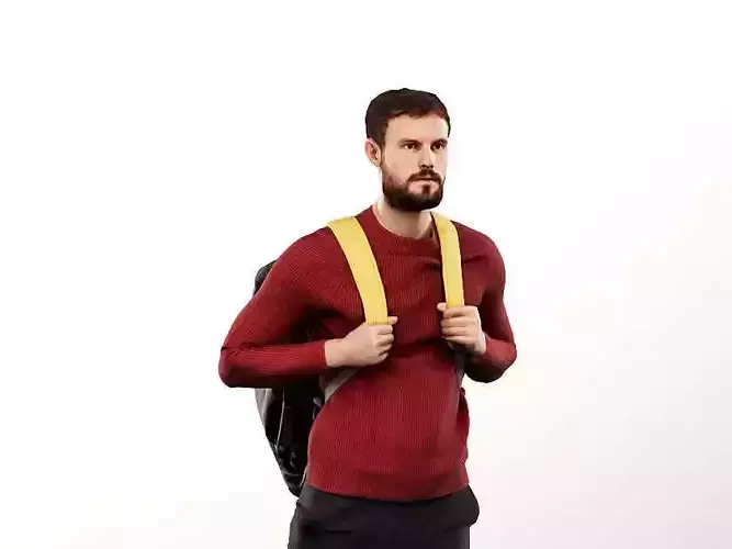 Mads 15044 - Walking Casual Man With Backpack