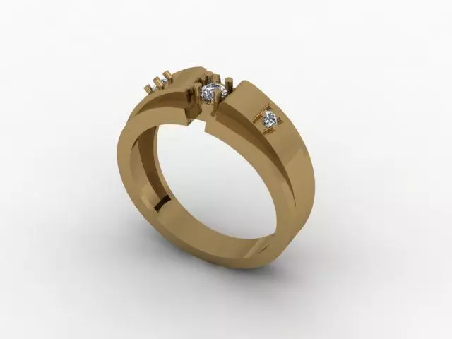men ring for daimonds 3D print model