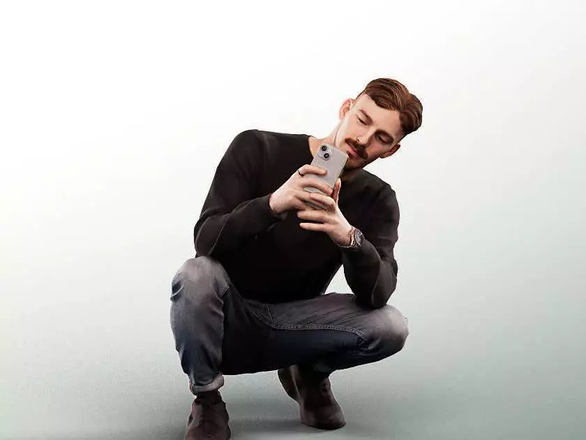 Nate 14992 - Casual Man Taking Picture Low-poly 3D model_0