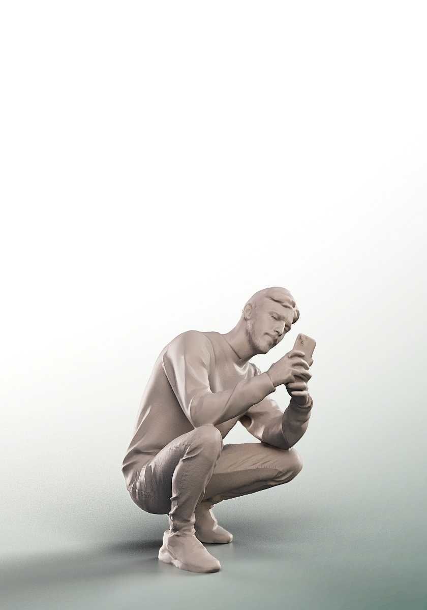 Nate 14992 - Casual Man Taking Picture Low-poly 3D model_4