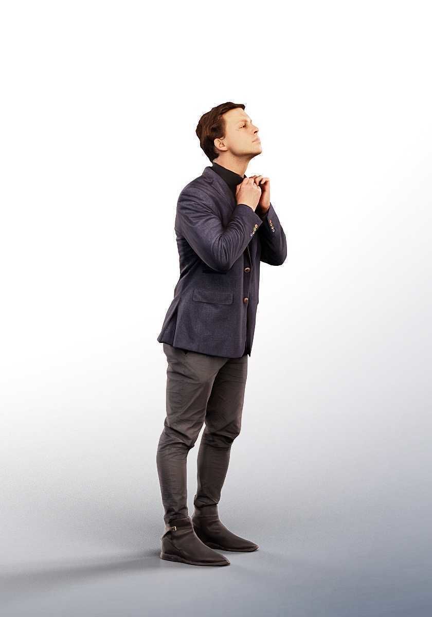 Enno 14823 - Standing Elegant Man Low-poly 3D model_2