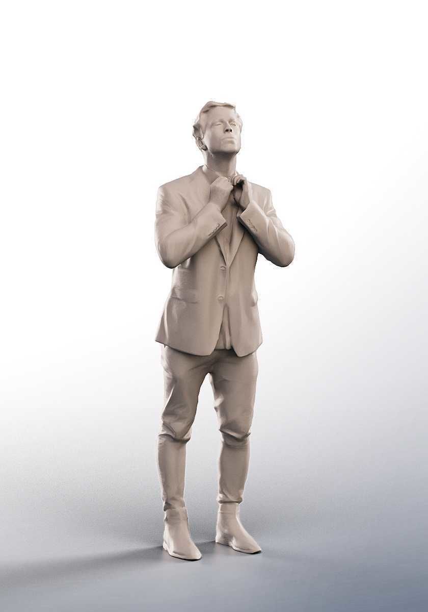 Enno 14823 - Standing Elegant Man Low-poly 3D model_3