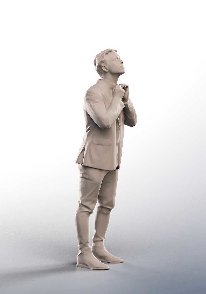 Enno 14823 - Standing Elegant Man Low-poly 3D model_4