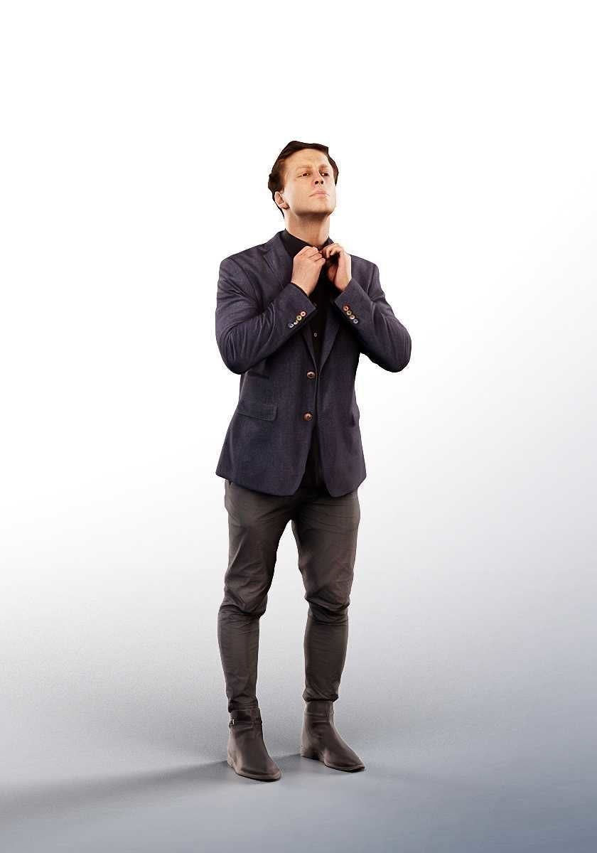 Enno 14823 - Standing Elegant Man Low-poly 3D model_1