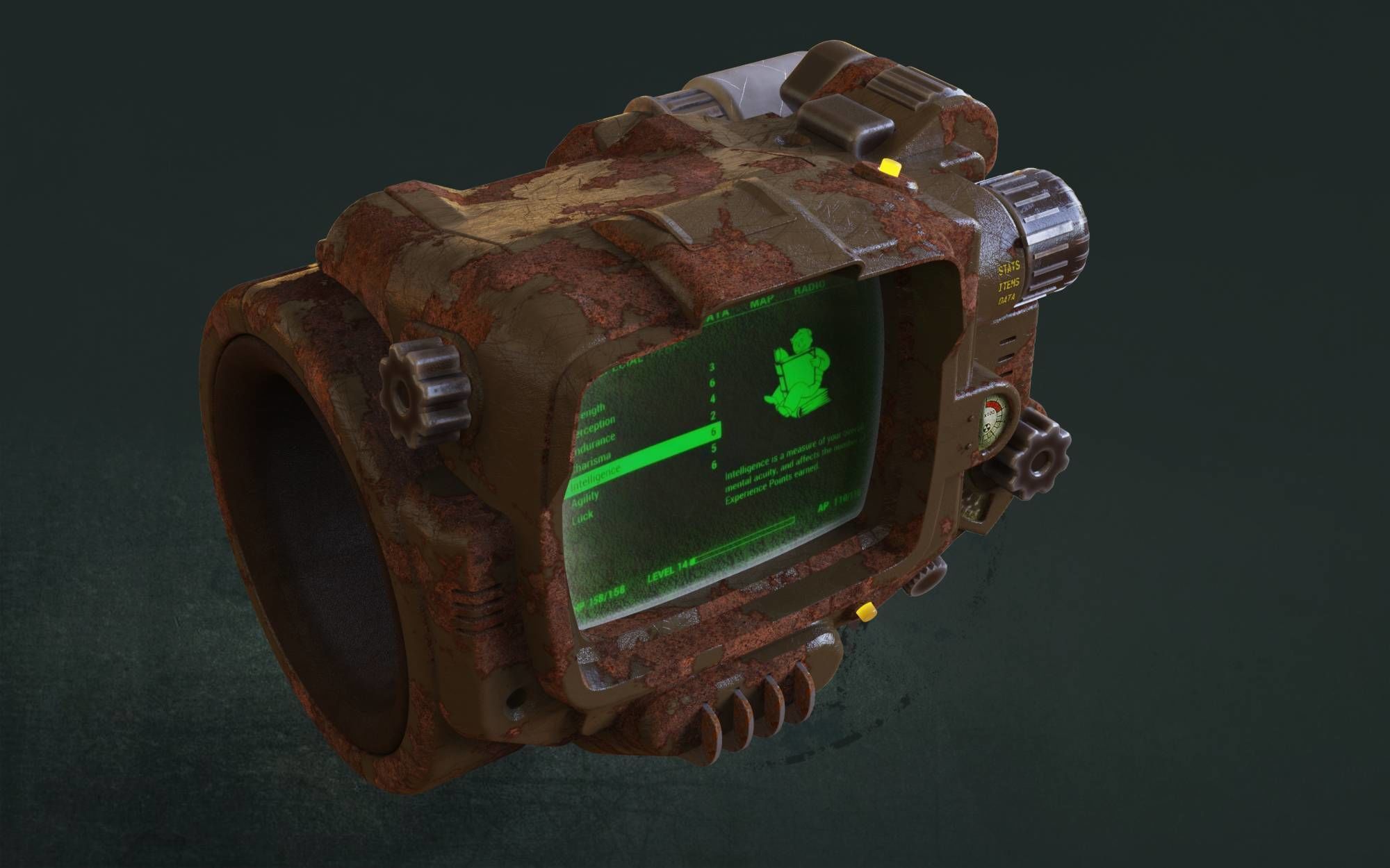 Pip Boy - Fallout 3D model_3