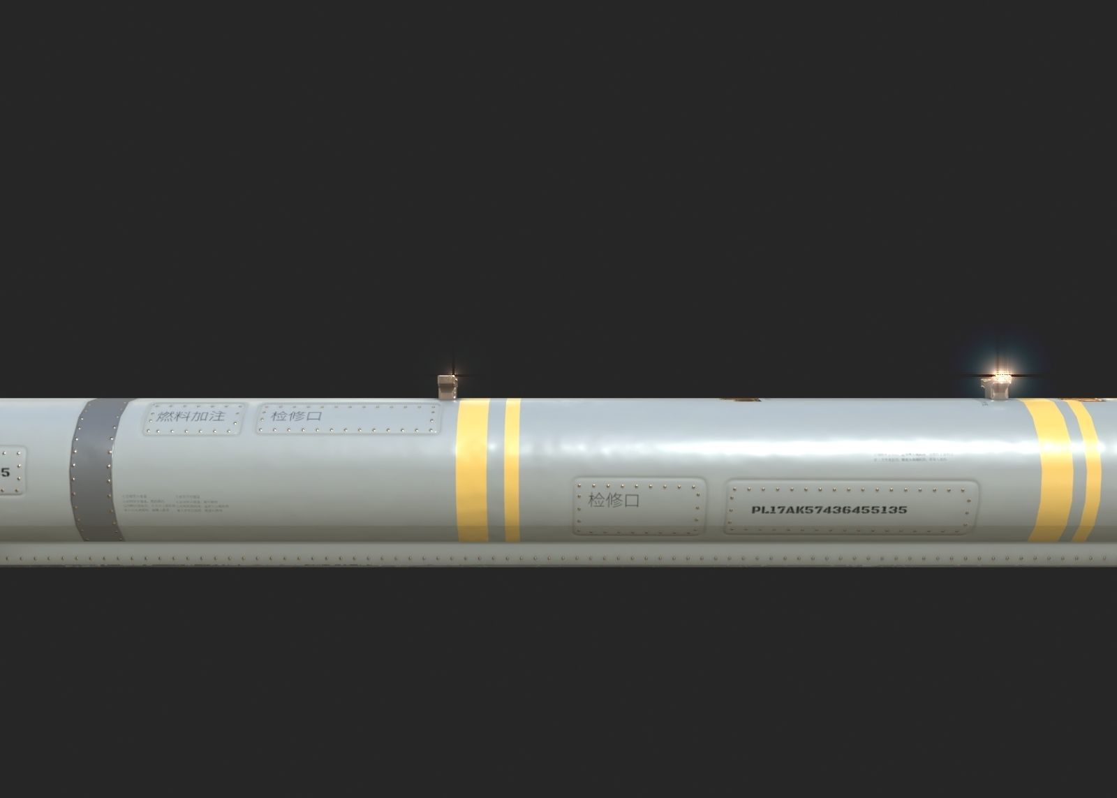 PL-17 Chinese PL17 BVR Air to Air Missile Low-poly 3D model_6