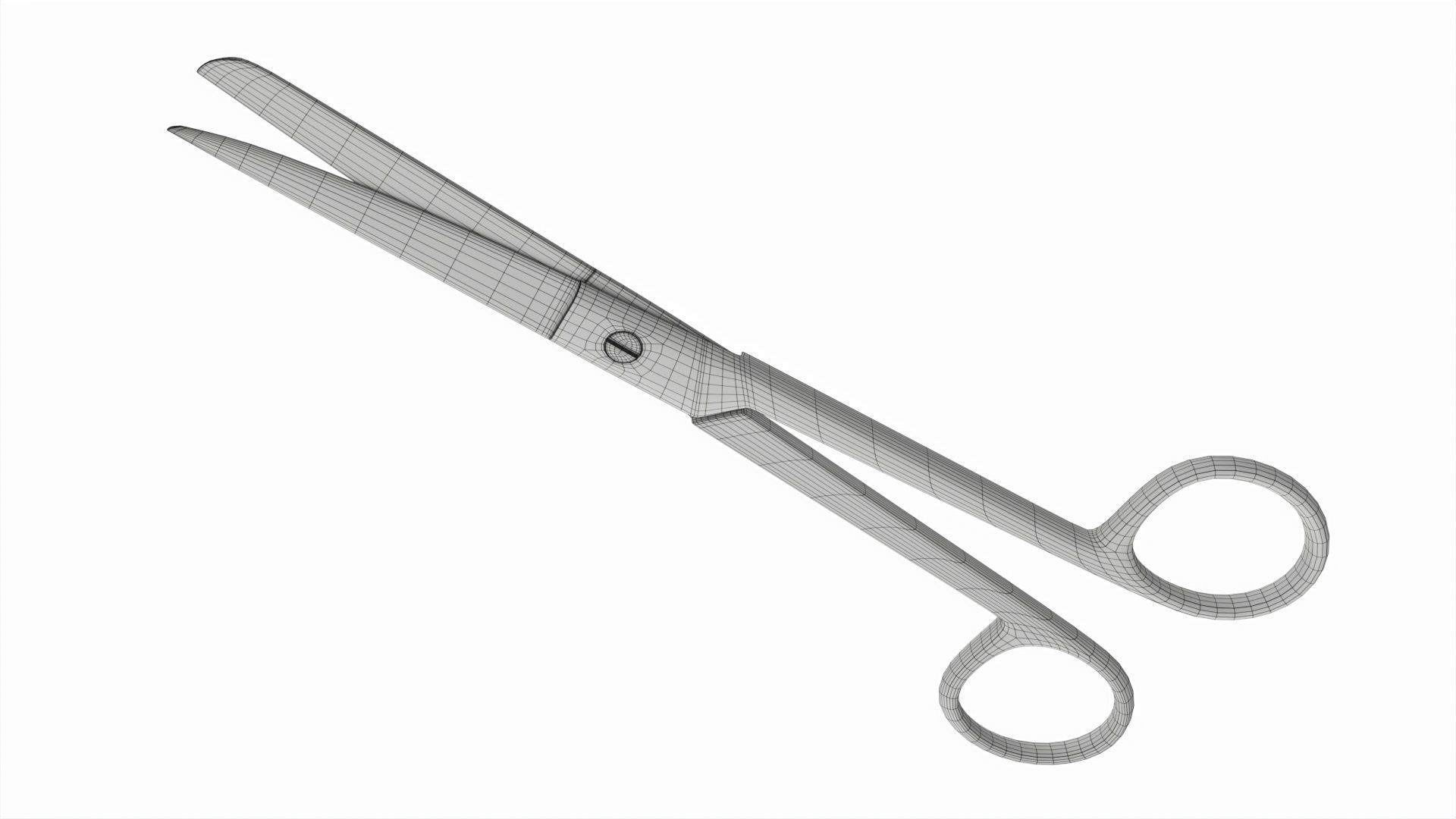 Operating Scissors Surgical Instrument 3D model_7