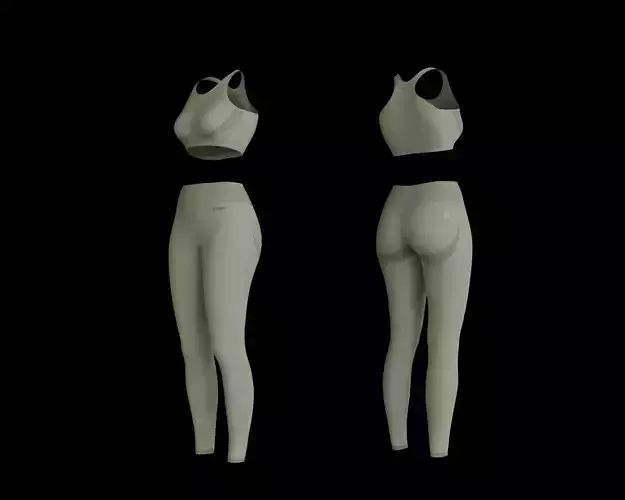 Seamless Leggings and Top - Freddy Seamless - Rigged 3D model