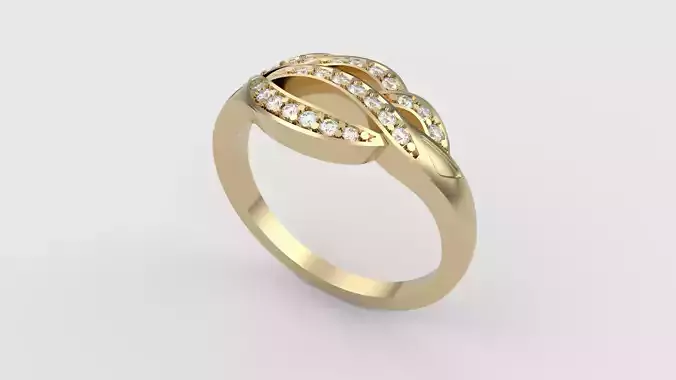Spiral Pave Set Diamond Ring JDBCo 3D print model