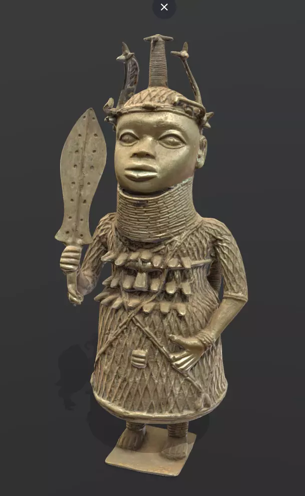 Oba of Benin Statue Low-poly 3D model_0
