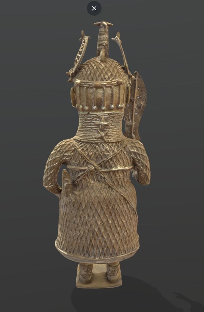 Oba of Benin Statue Low-poly 3D model_2