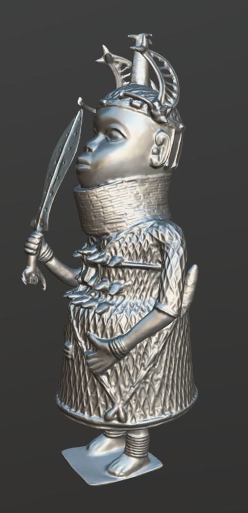 Oba of Benin Statue Low-poly 3D model_5