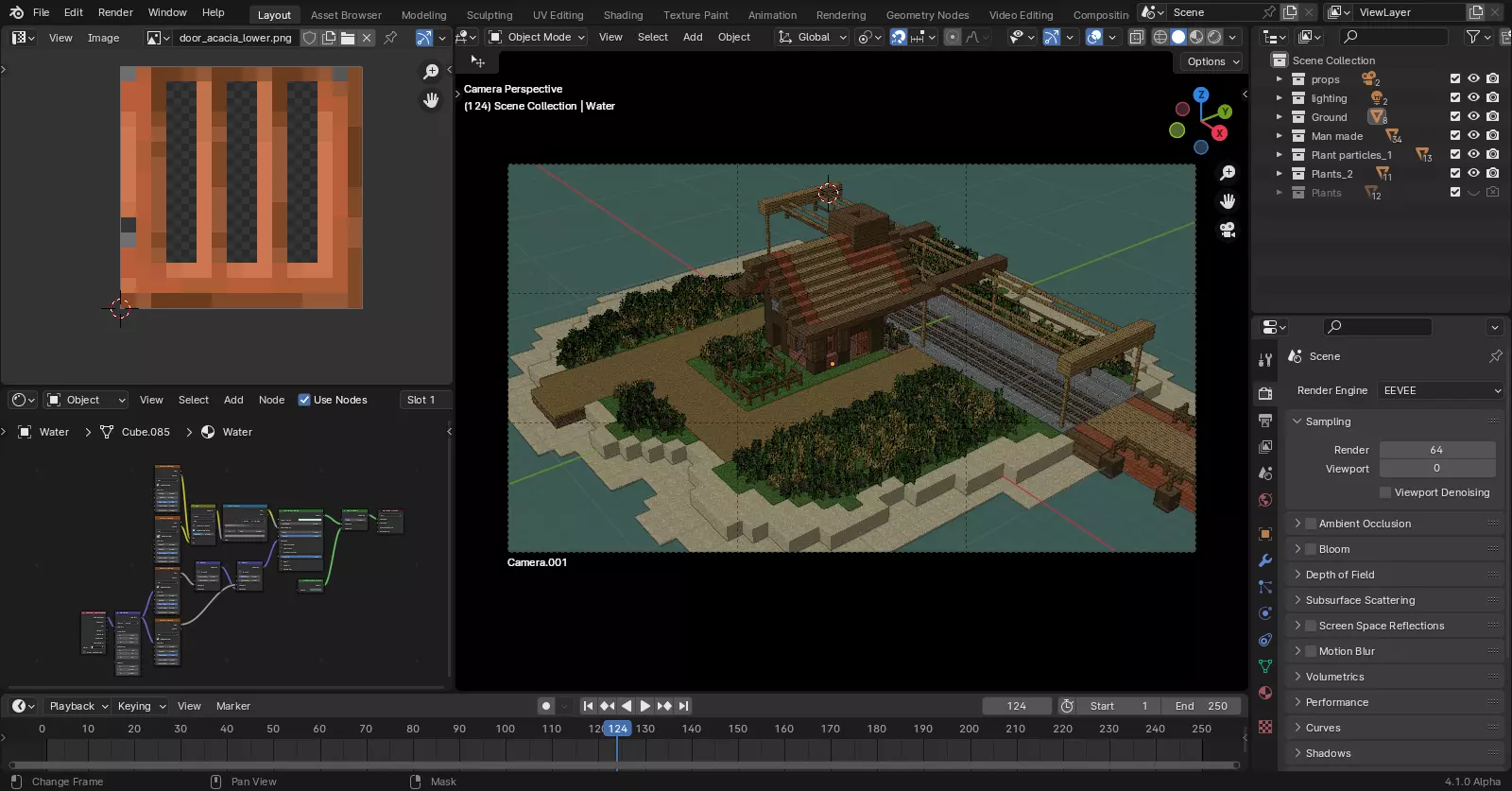 Minecraft island Low-poly 3D model_0