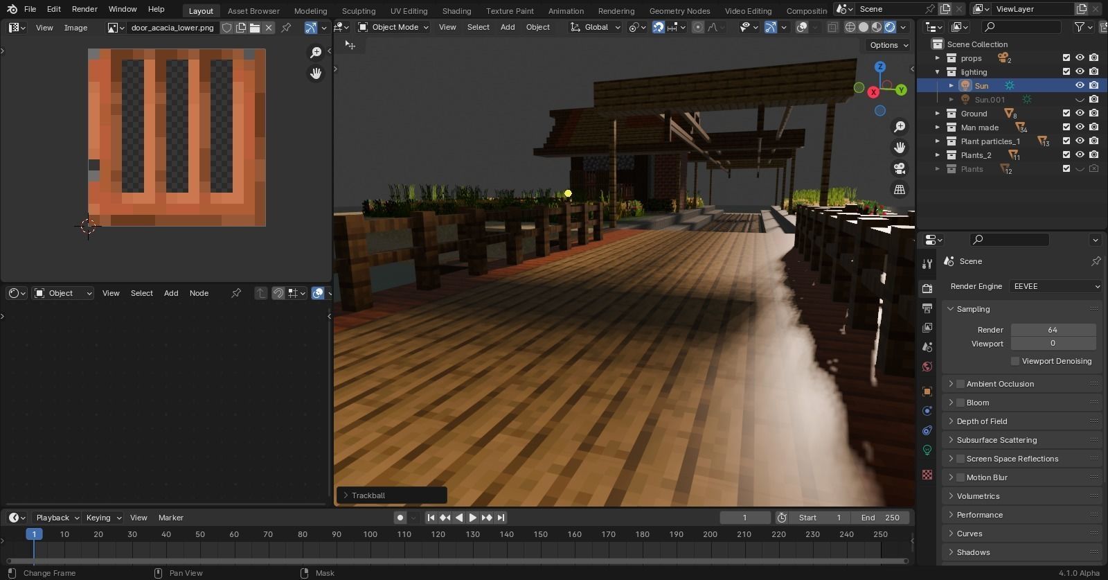 Minecraft island Low-poly 3D model_4