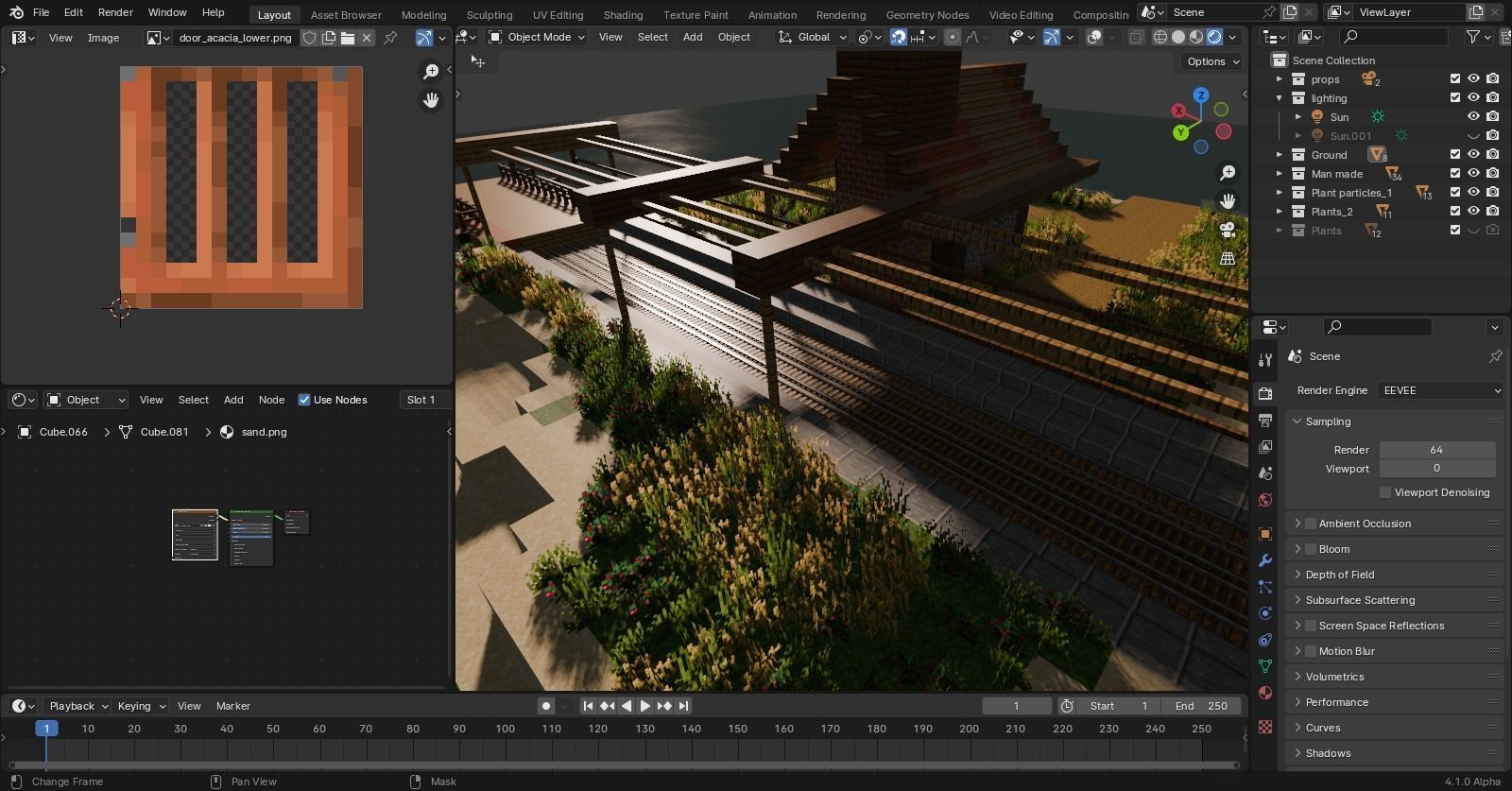 Minecraft island Low-poly 3D model_5