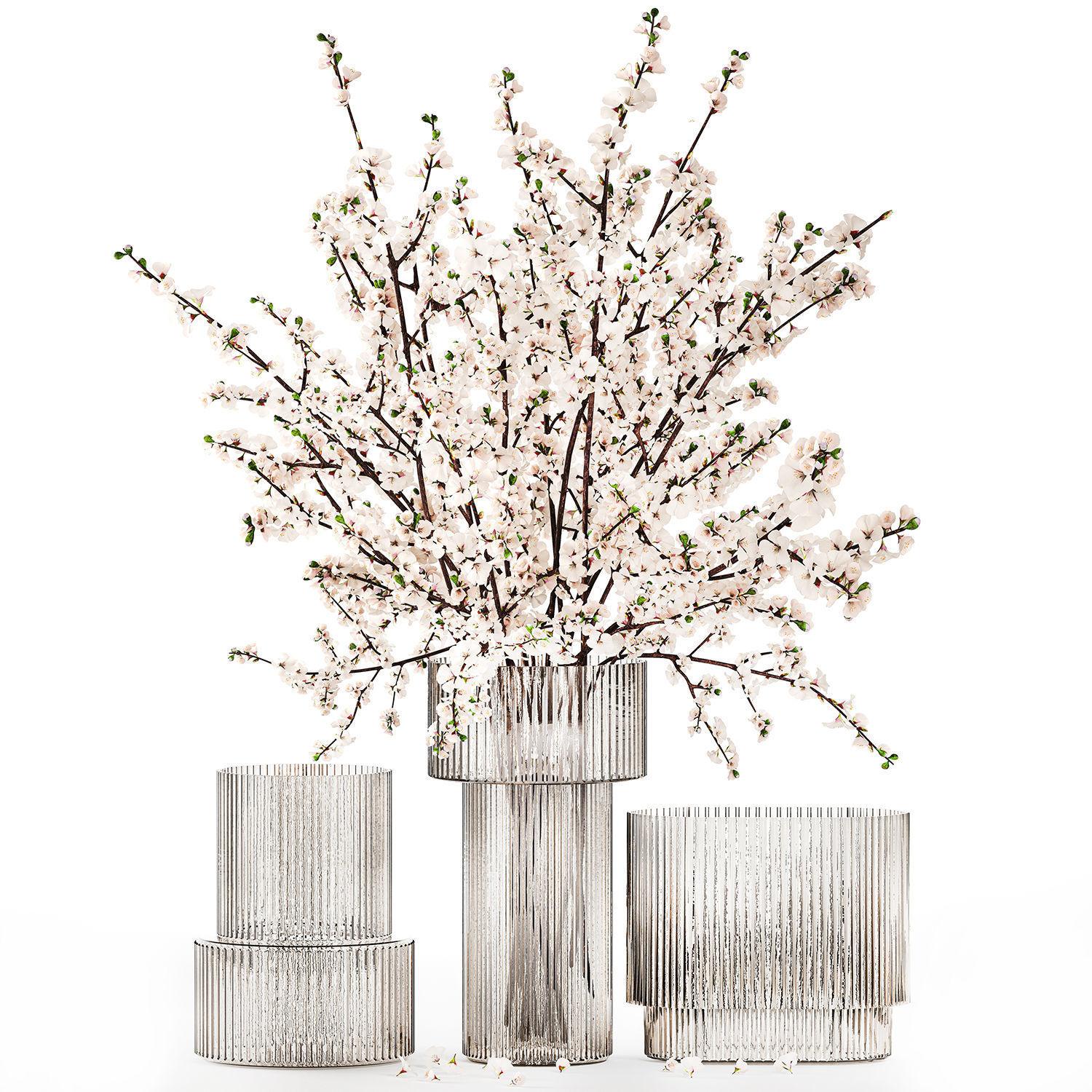 Collection of flower bouquets and vase set of 36 pieces 3D model_19