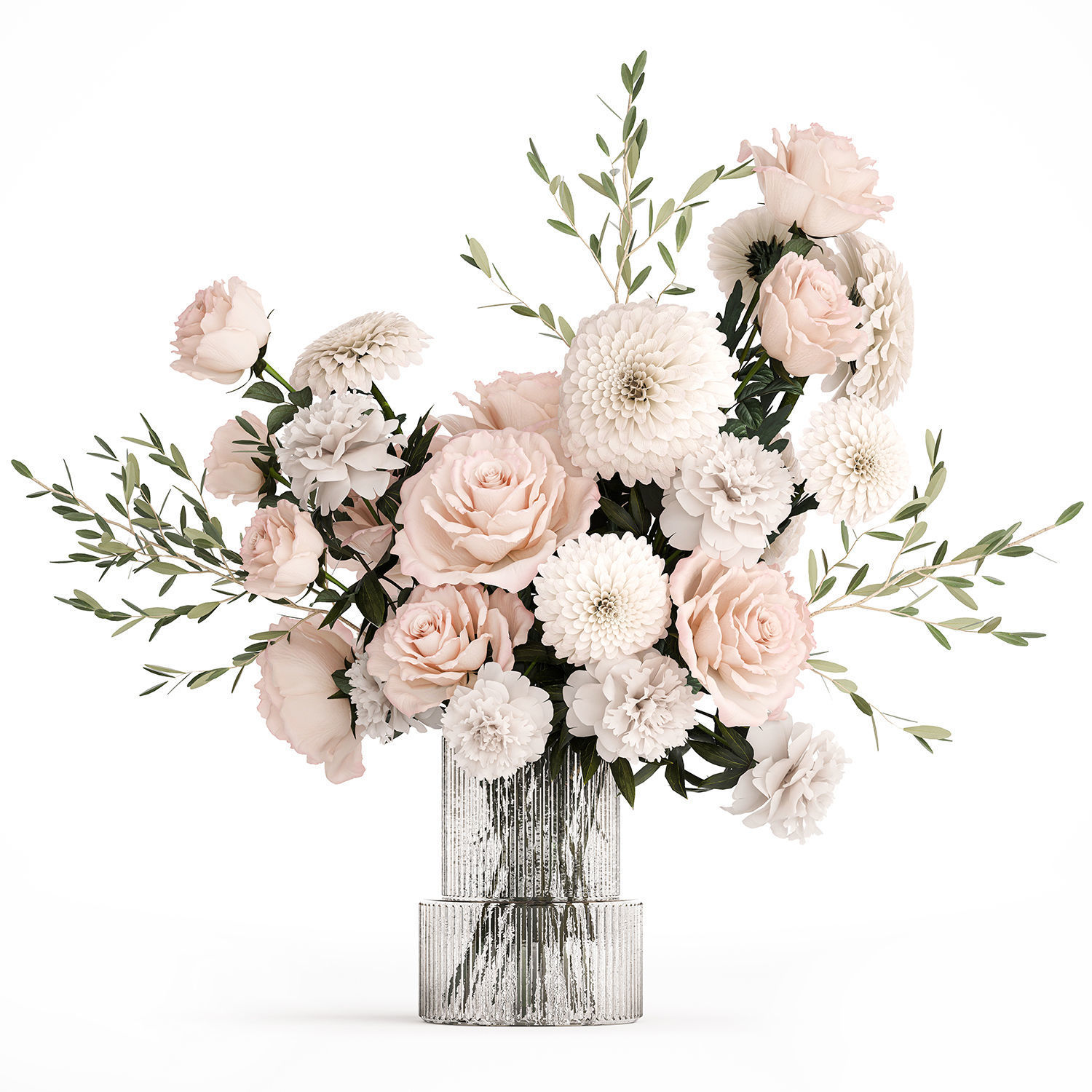 Collection of flower bouquets and vase set of 36 pieces 3D model_23