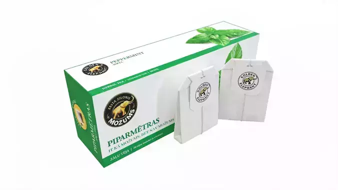 Peppermint Tea Paper Box With Tea Bags