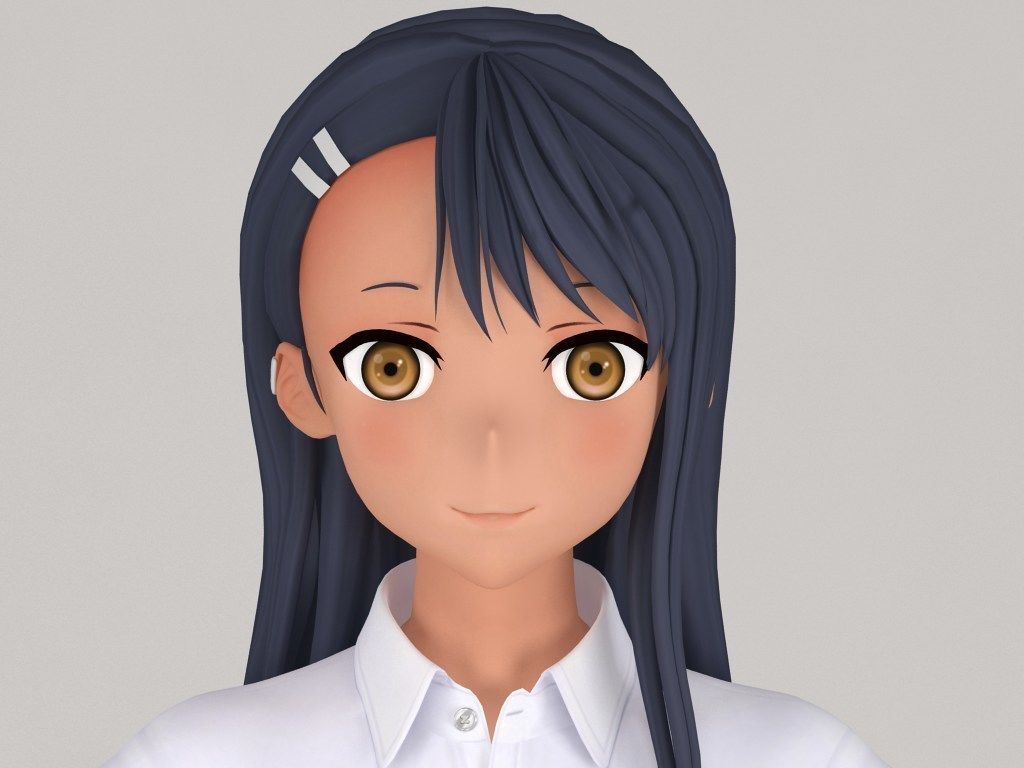 T pose nonrigged model of Nagatoro Hayase anime girl 3D model_1